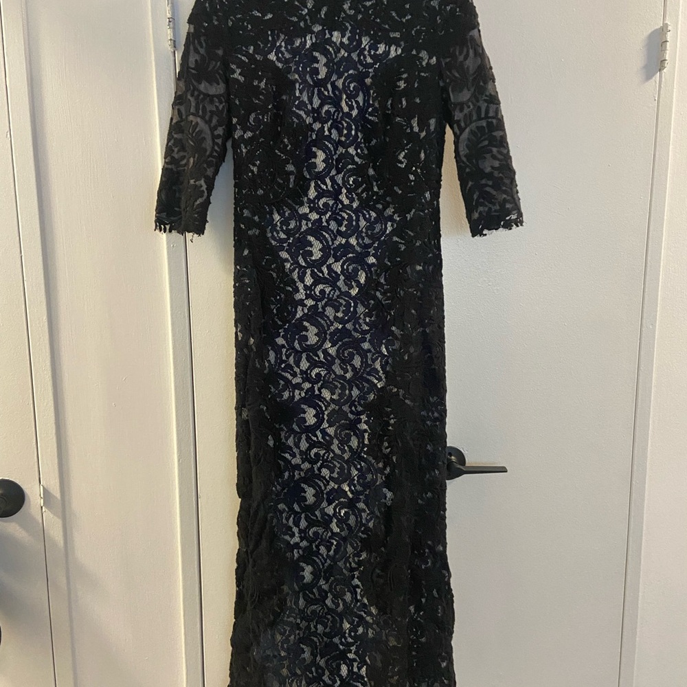 Tadashi Black/Navy Lace Evening Gown - Elegant Women's Dress